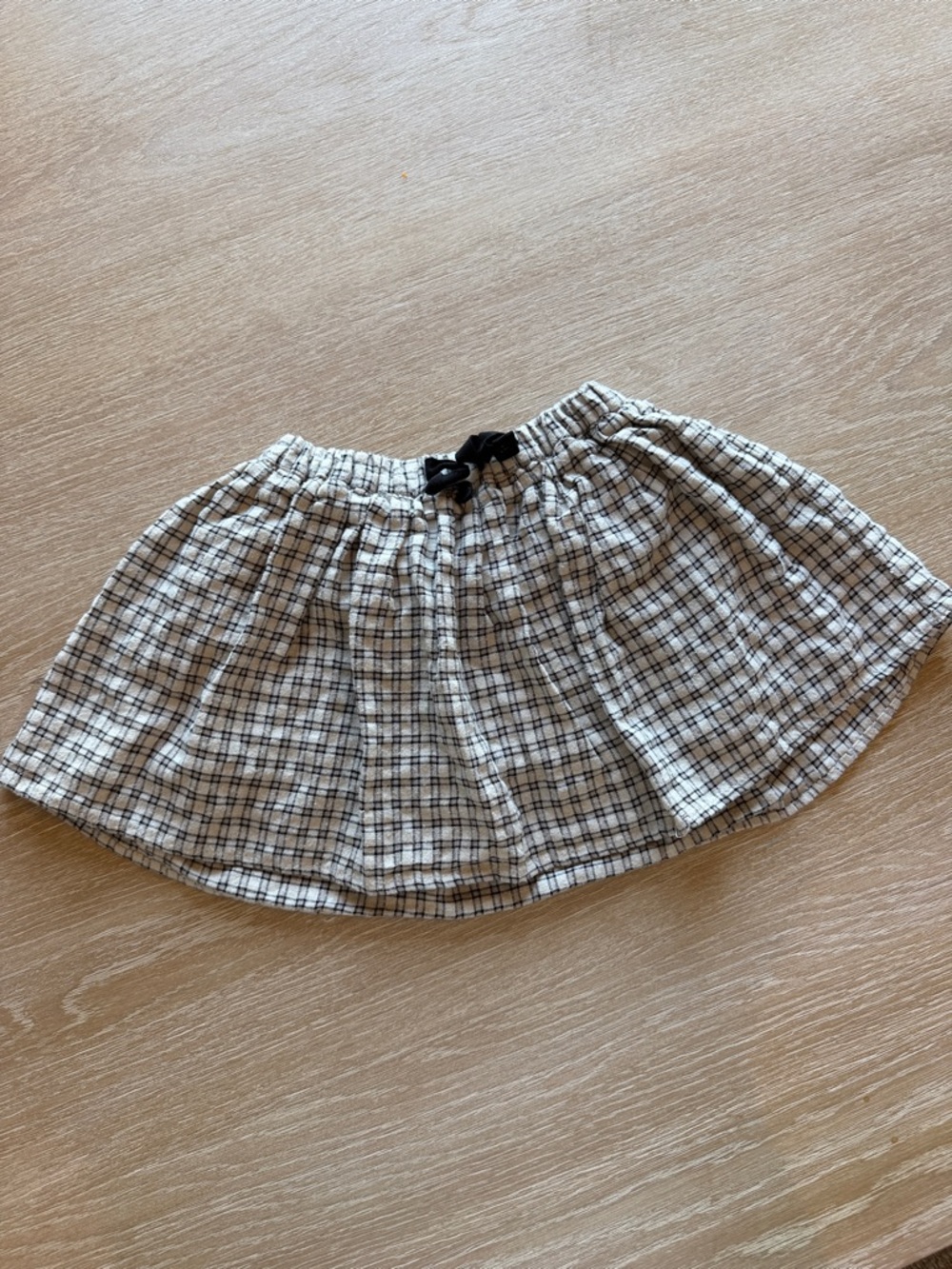 Zara Beige and Black Plaid Waistband Skirt